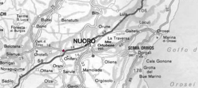 Cartina del Nuorese